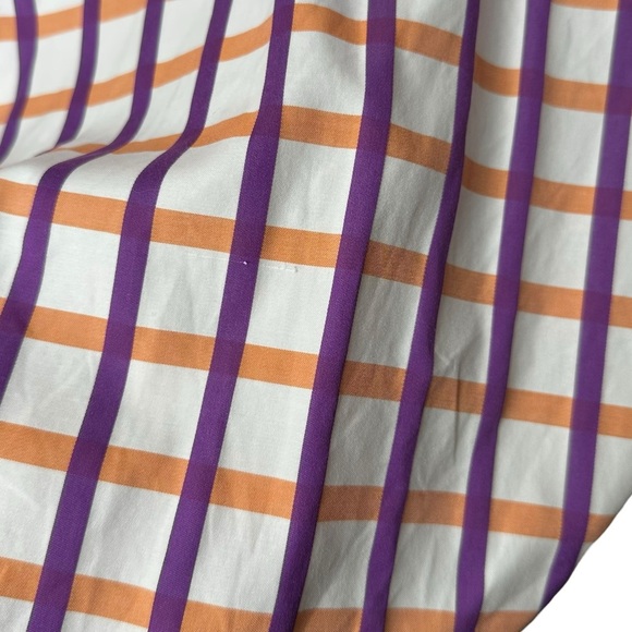 Ferrell Reed Size 17 Purple Orange Windowpane Button Up Shirt Colorful Business - Picture 7 of 12